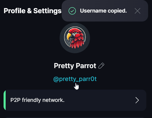 Messaging on Keet ✉️ Share your @username.